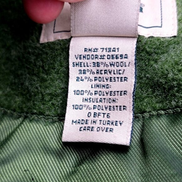 Vtg L.L.Bean Coat Green Hooded Jacket With Full-Zip Front Size Petite Lg - Picture 14 of 15